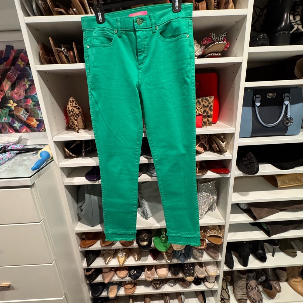 Lilly Pulitzer Green Ankle Cropped Jeans